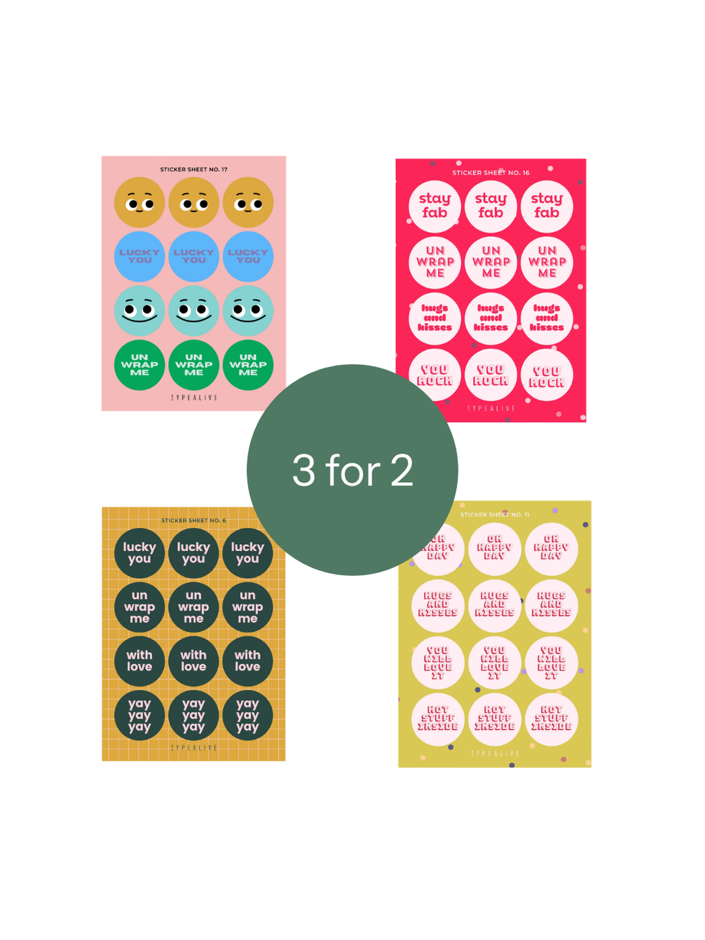 Gaveklistremerker "Sticker Sheet No. 17"