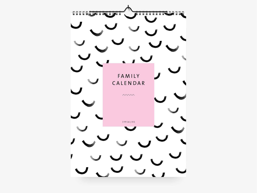 Familiekalender Black & White