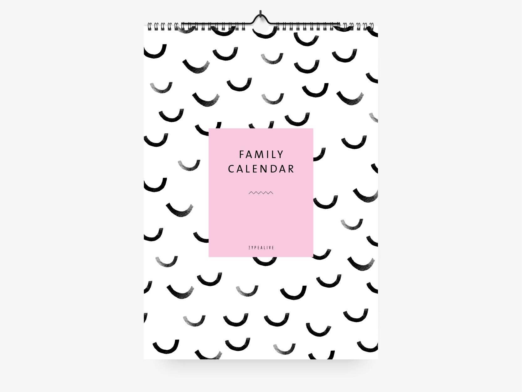 Familiekalender Black & White
