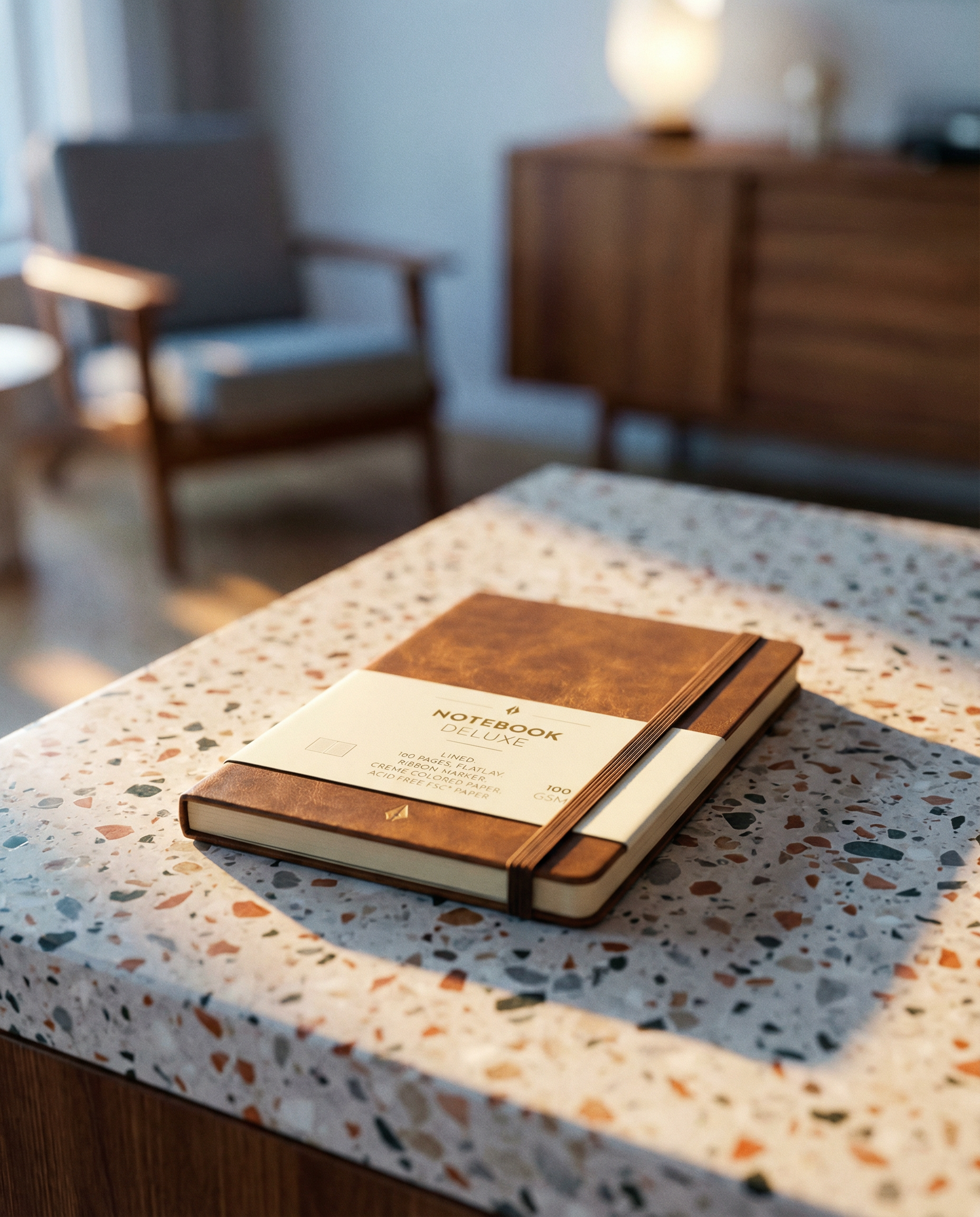 Notatbok BURDE Deluxe A5 cognac